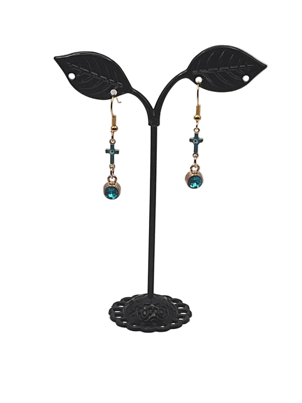 Crystal and Crosses Earrings