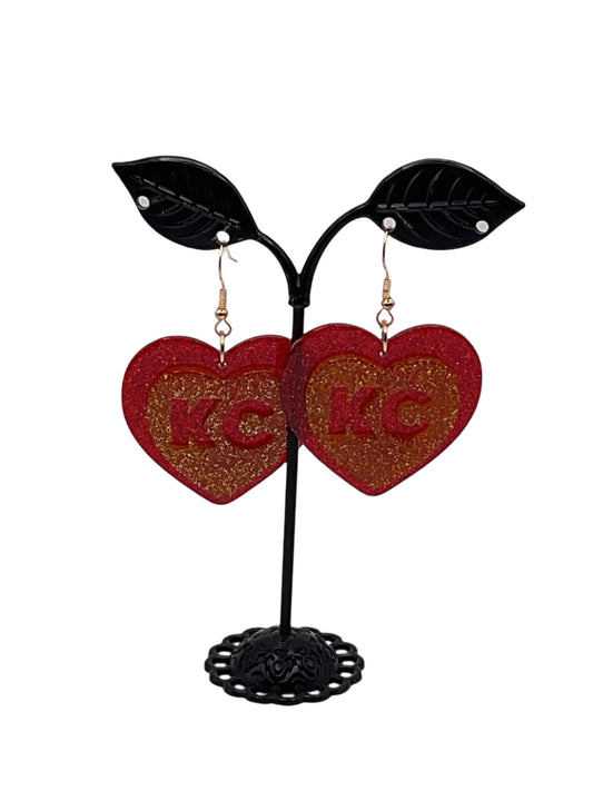 Football Heart Earrings