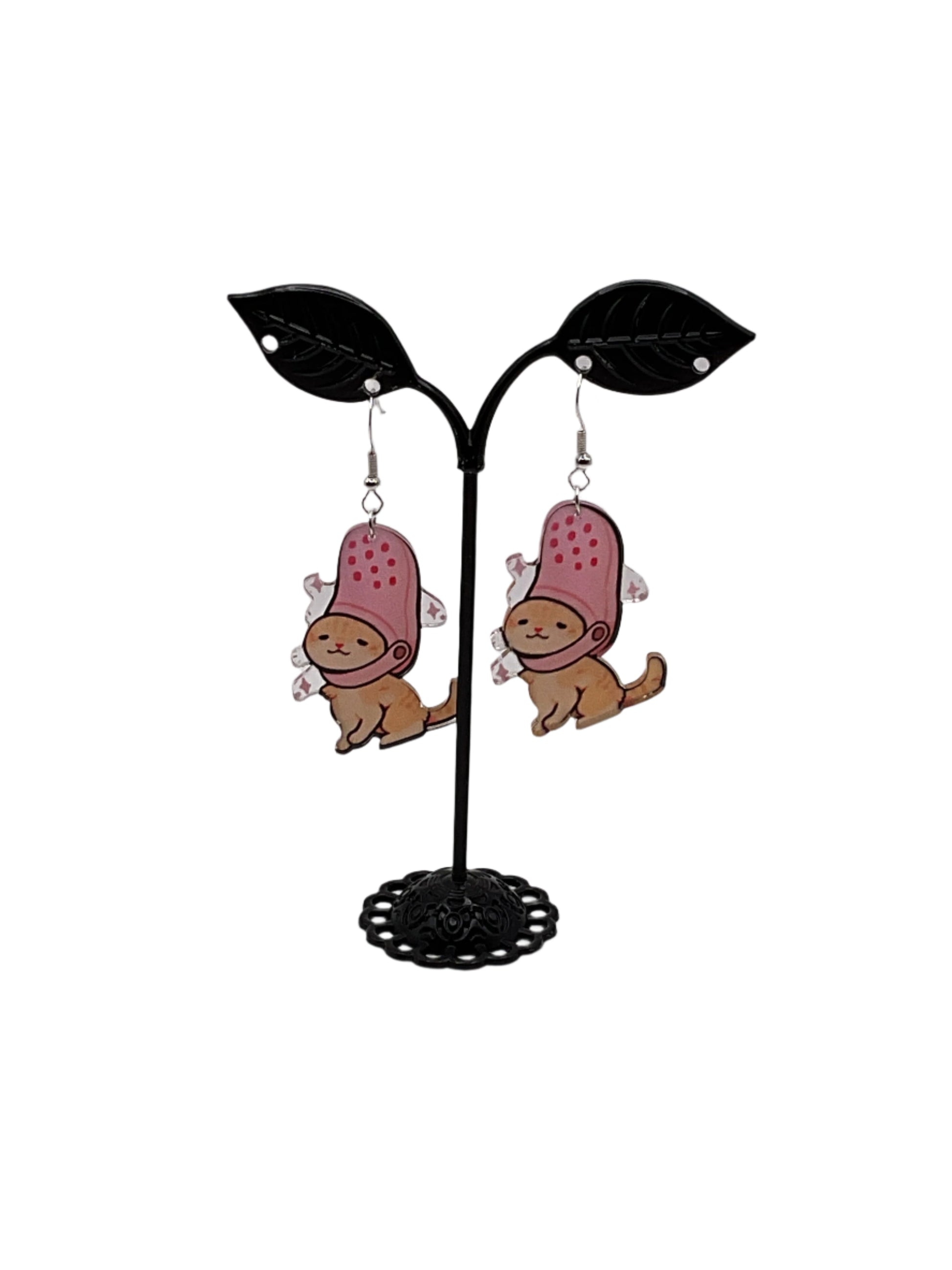Cat with charm Shoe earrings