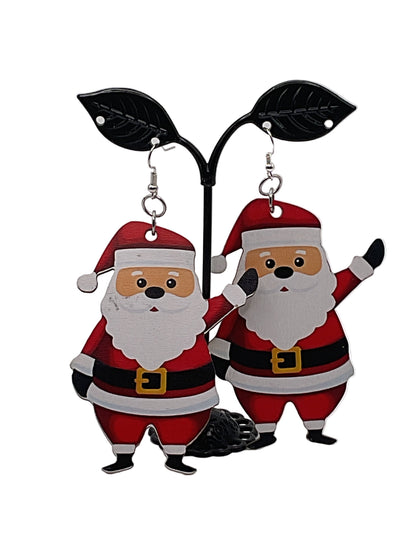 Wooden Christmas Earrings SANTA CLAUS