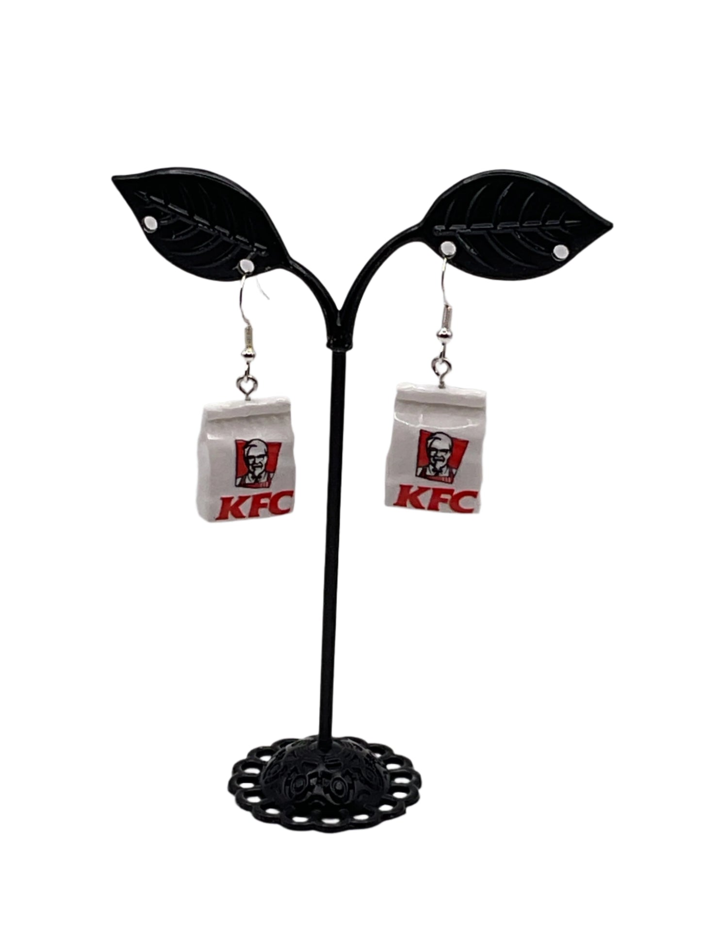 Chicken Fast Food Bag Earrings