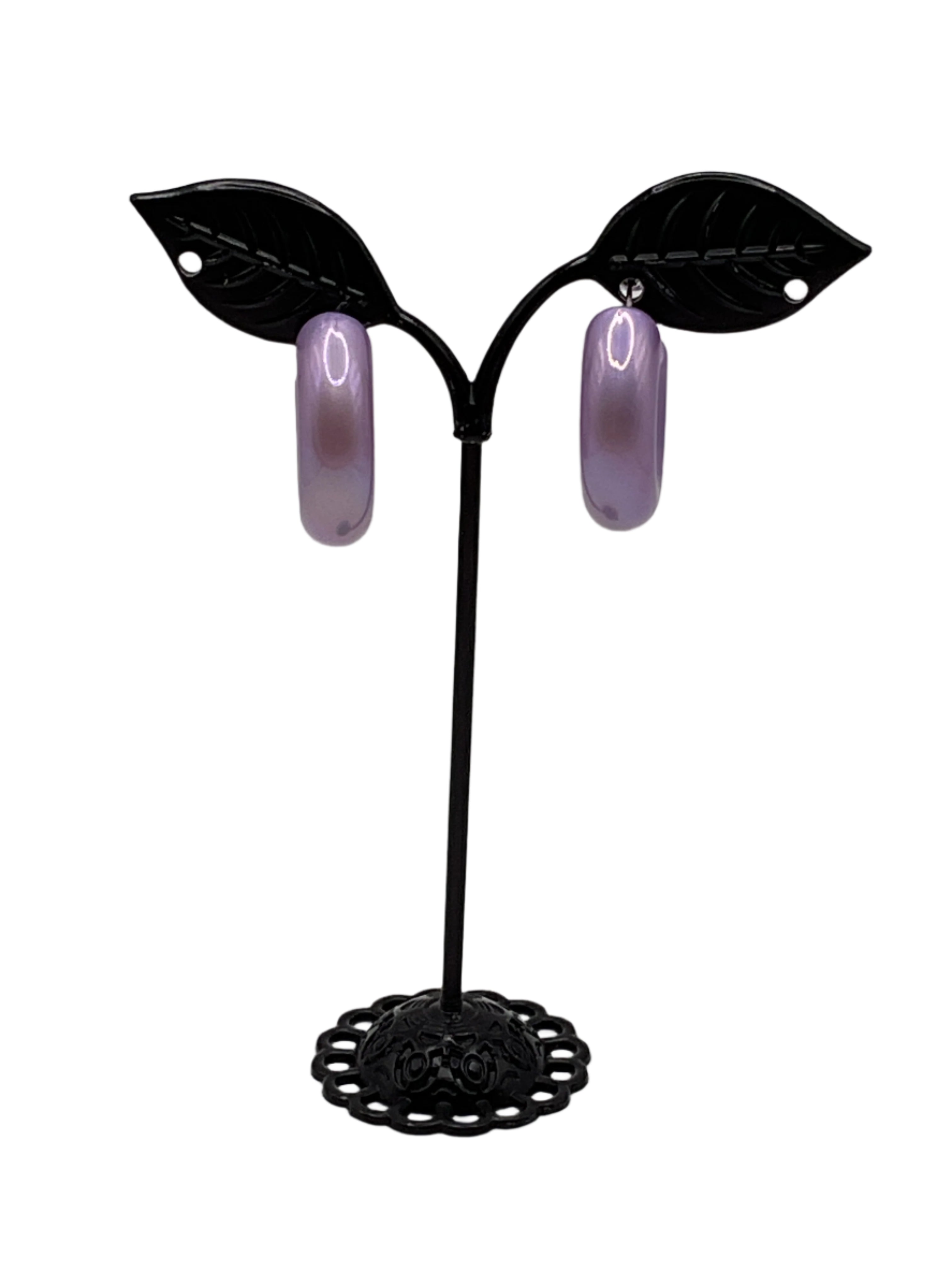 Purple hoop earrings Main image