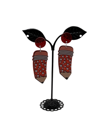 Valentine Pencil Earrings