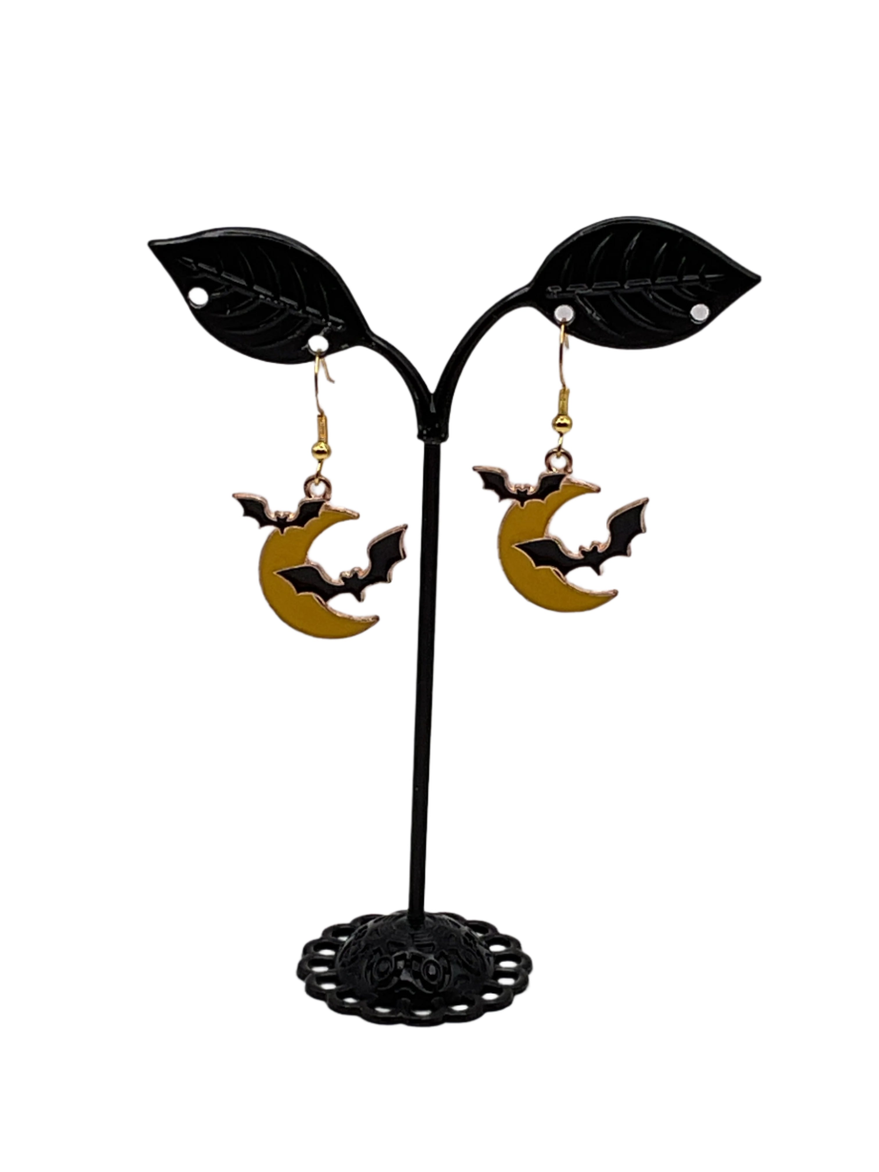 Moon with Bats Earrings Main image