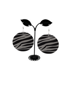 Round zebra earrings