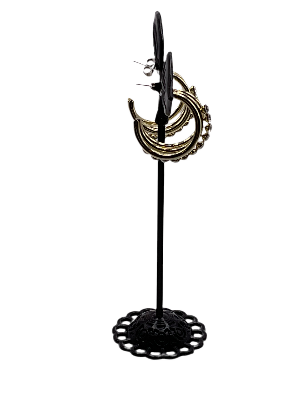 hoop earrings with rhinestone