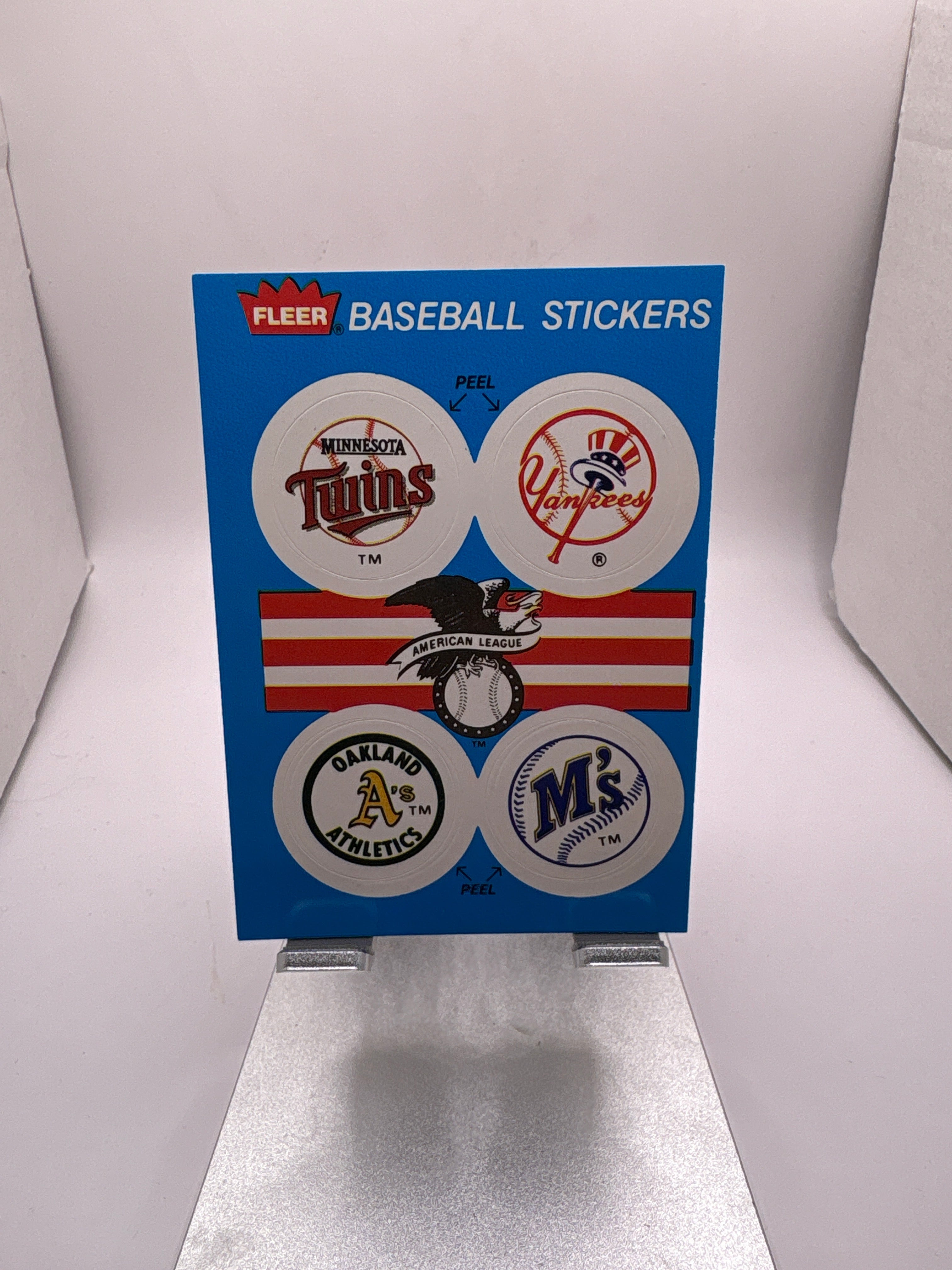 Fleer Minnesota Twins New York Yankees Oakland Athletics Seattle Mariners Baseball Stickers Main image