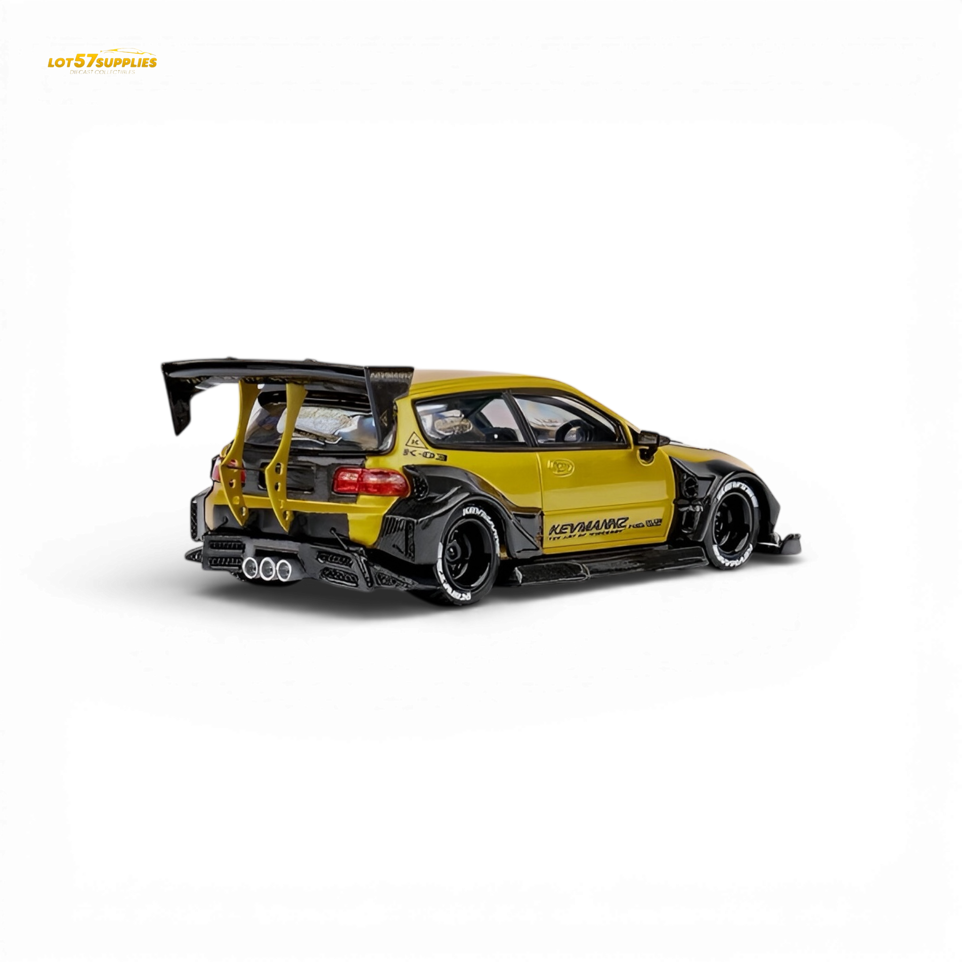 (Pre-Order) DCM Kevmannz Civic EG Ver.1 - Gold Carbon Fiber Long Tail 1:64