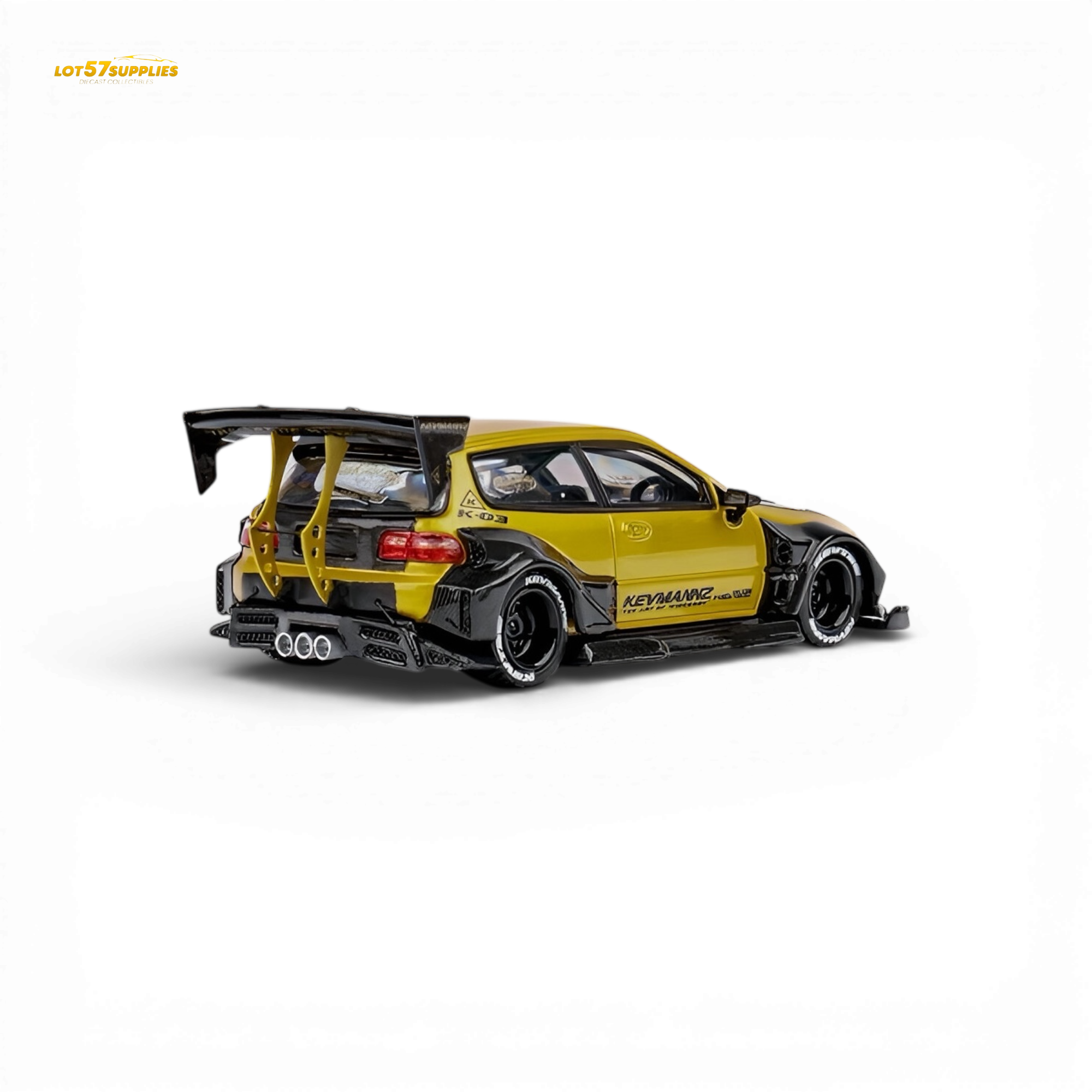 (Pre-Order) DCM Kevmannz Civic EG Ver.1 - Gold Carbon Fiber Long Tail 1:64
