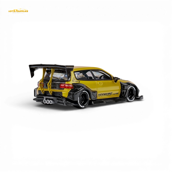 (Pre-Order) DCM Kevmannz Civic EG Ver.1 - Gold Carbon Fiber Long Tail 1:64