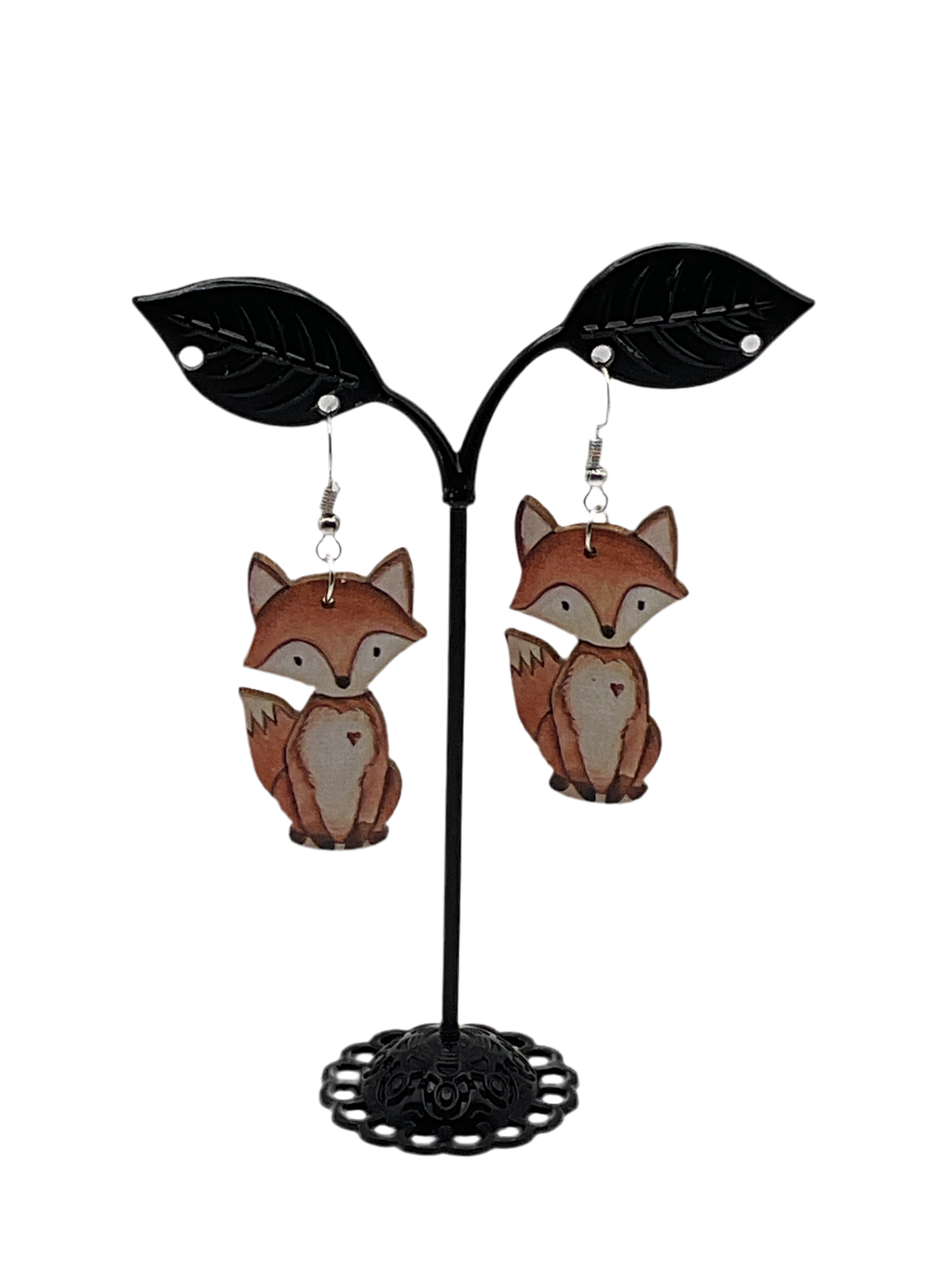 Wooden Fox earrings Main image
