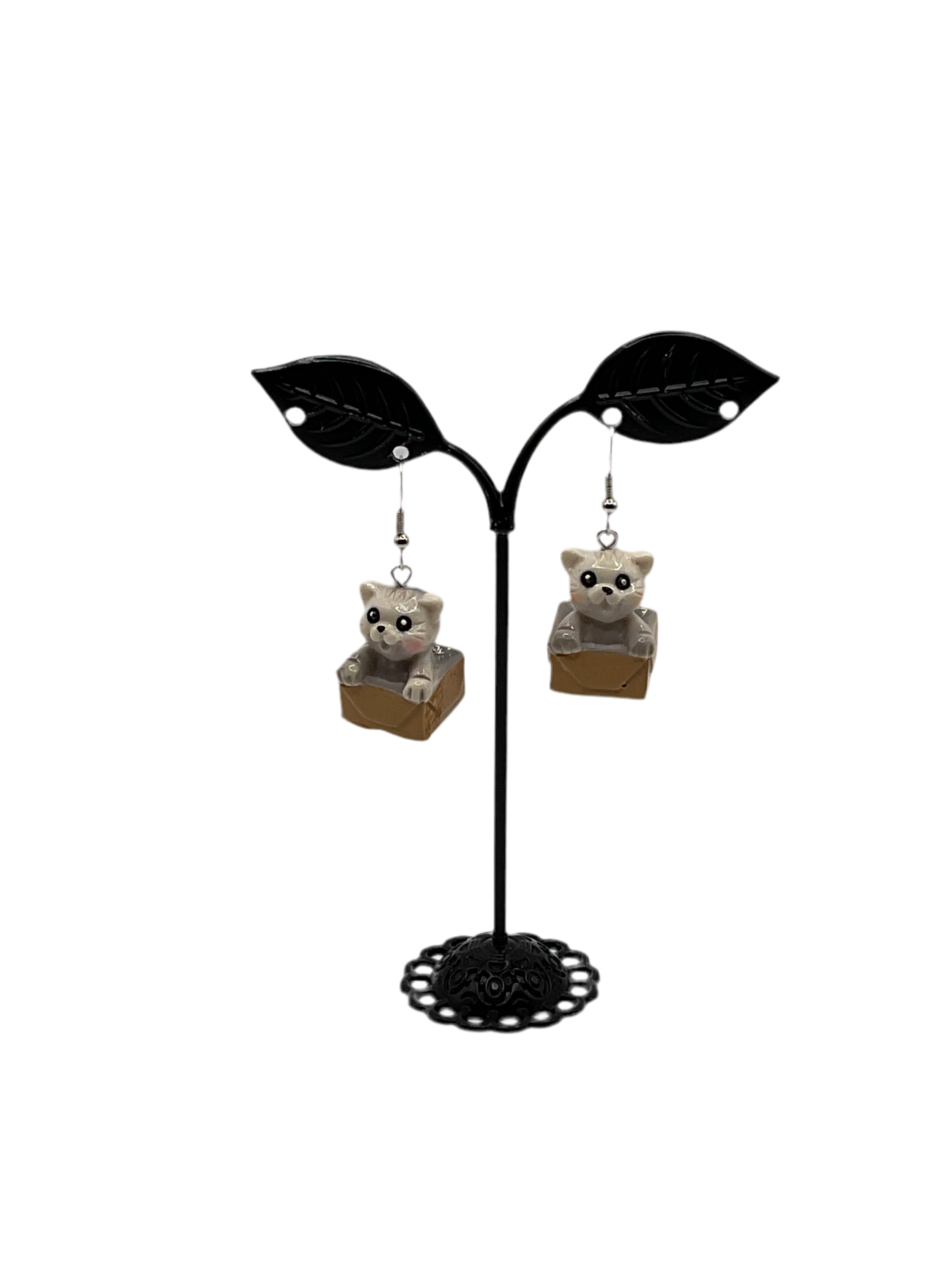 Kitty Cat in a Box Earrings