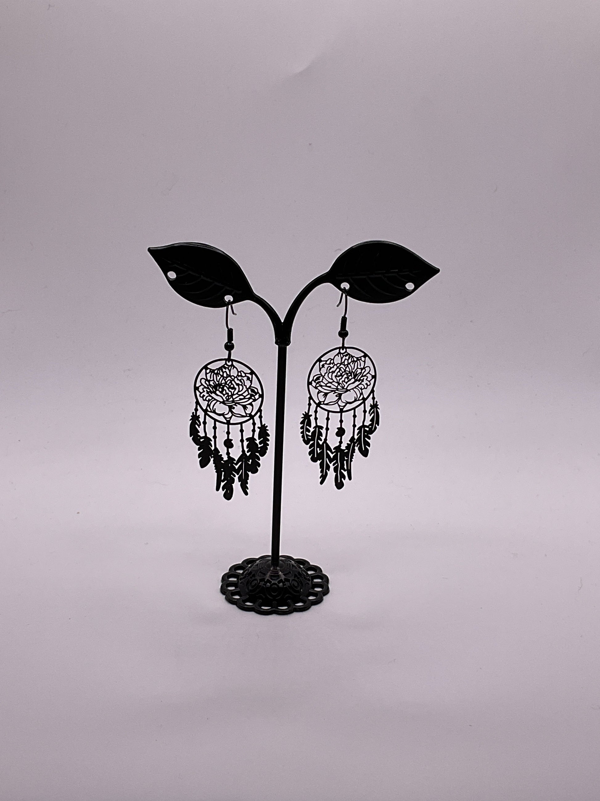 Black Dream Catcher Earrings