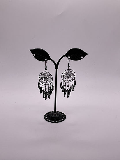 Black Dream Catcher Earrings