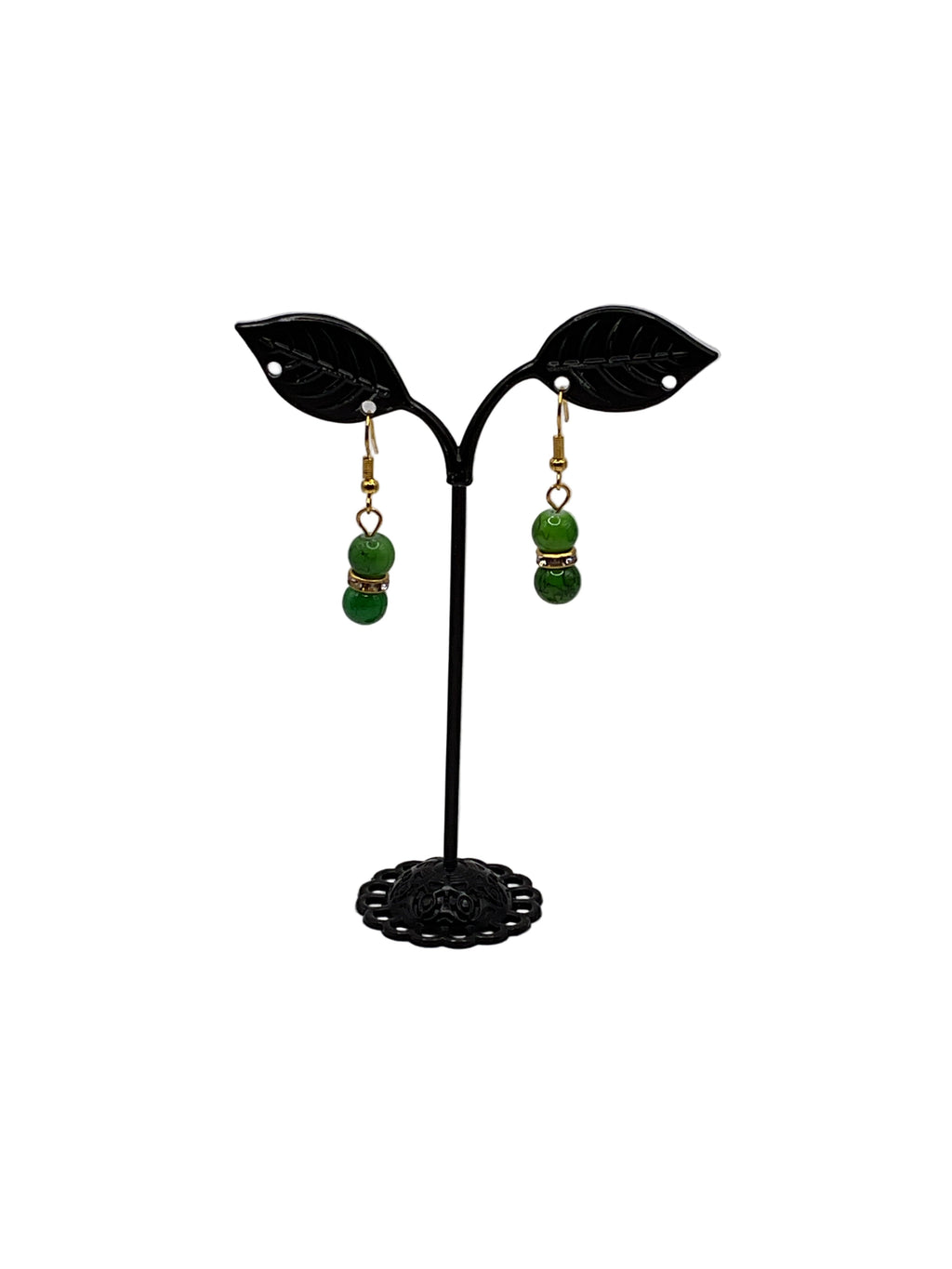 Green beaded earrings