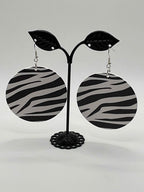 Round zebra earrings