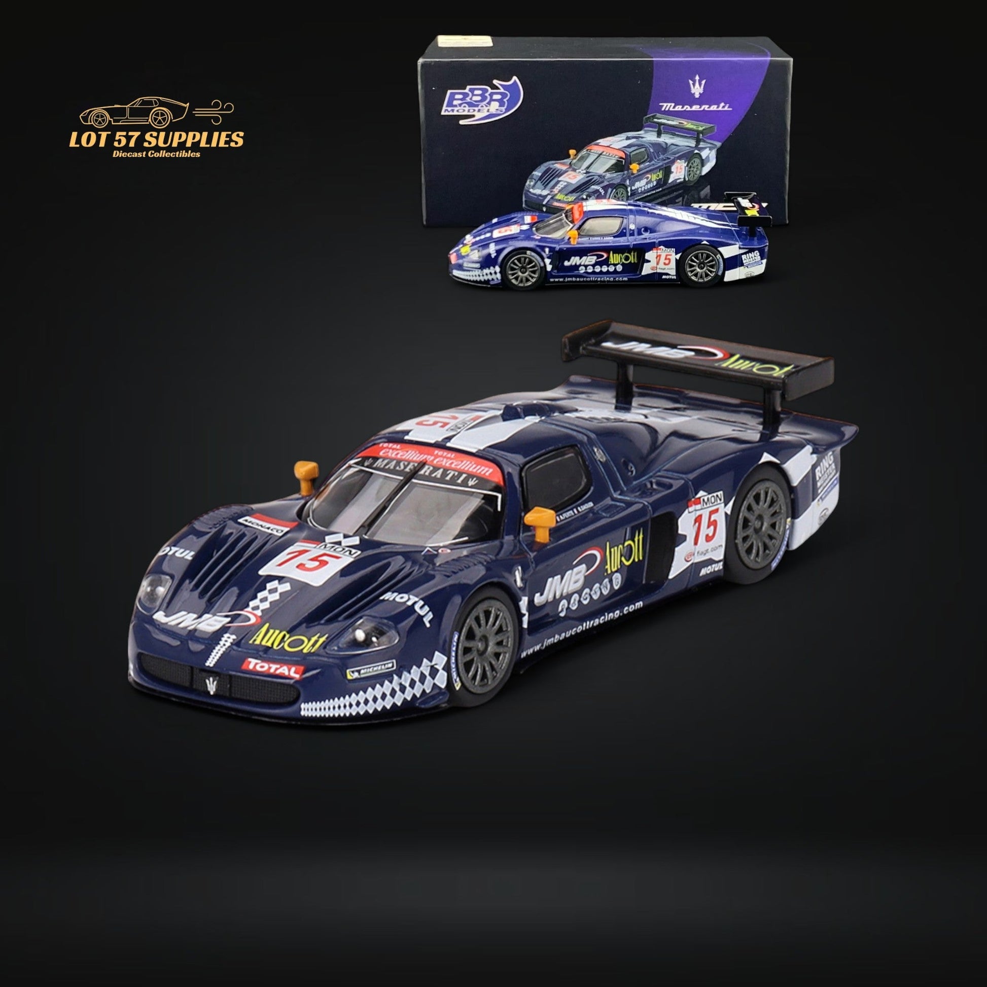 BBR64 Maserati MC12 Competizione #15 JMB Racing 2008 FIA 24Hr of Spa 1:64 BBRDIE6424 - Collectors World Toys