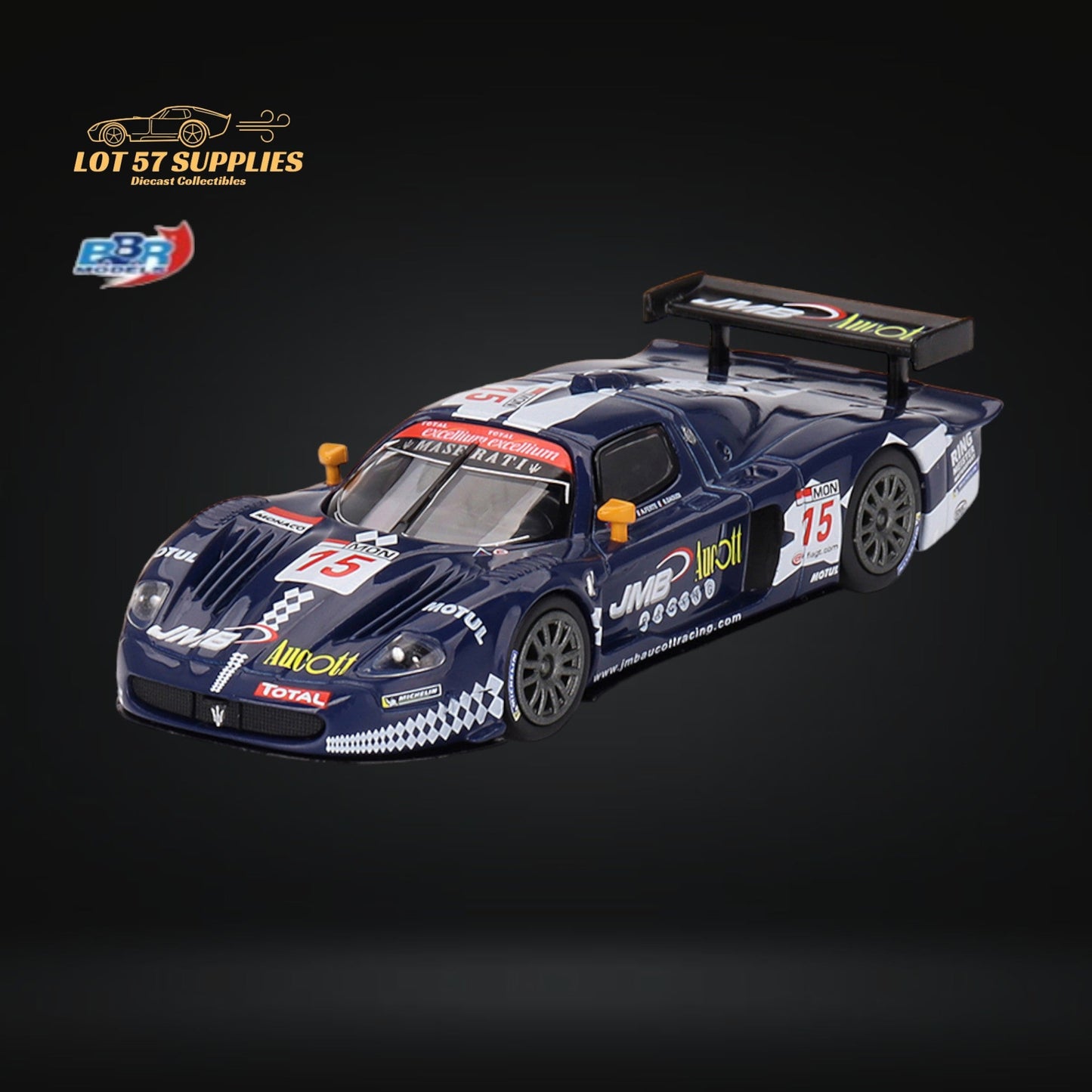 BBR64 Maserati MC12 Competizione #15 JMB Racing 2008 FIA 24Hr of Spa 1:64 BBRDIE6424 - Collectors World Toys
