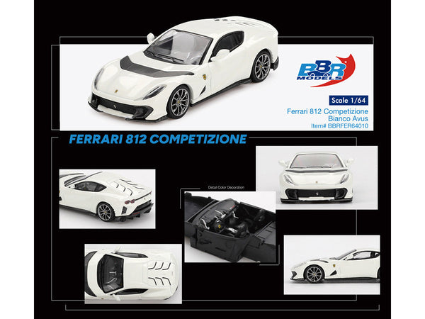 BBR - Ferrari 812 Competizione Bianco Avus White 1/64 Diecast Model Car by BBR