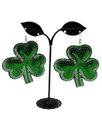Sequin Shamrock Earrings