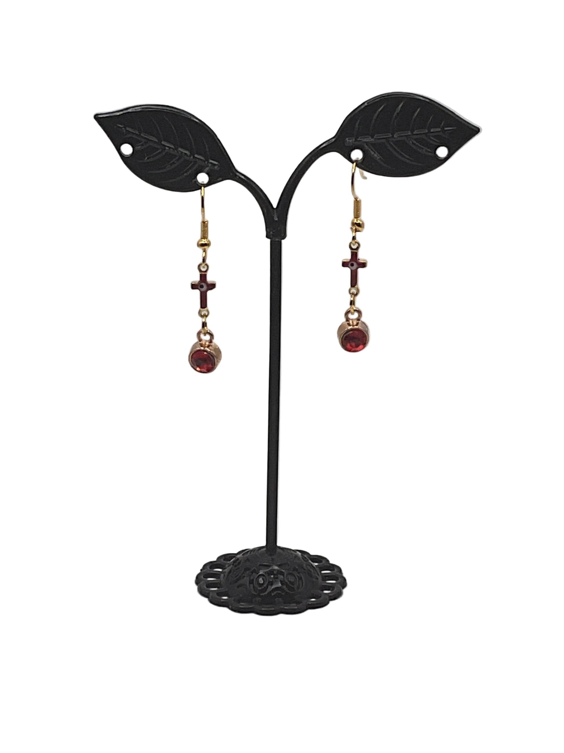 Crystal and Crosses Earrings