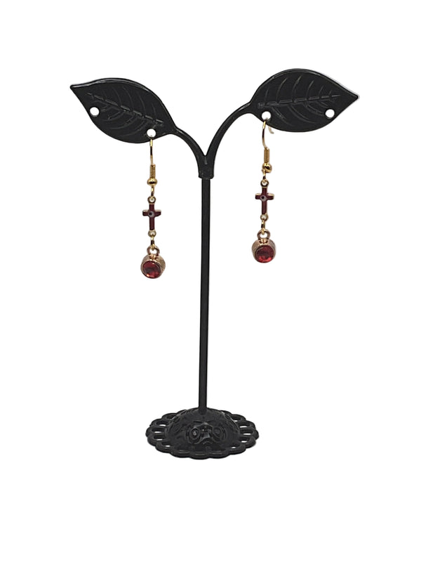 Crystal and Crosses Earrings