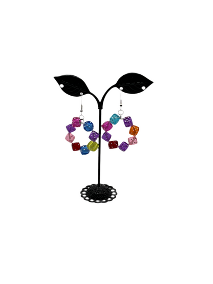 Dice Hoop Earrings