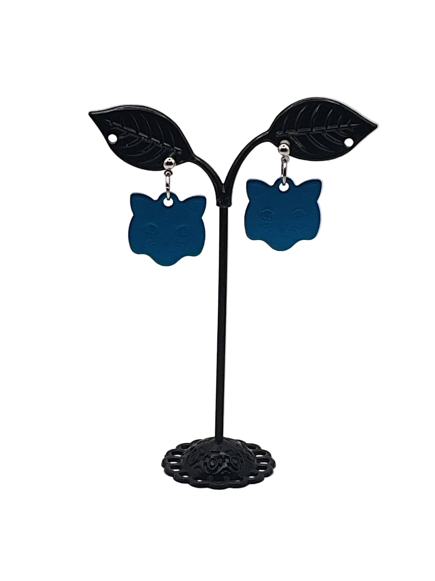 Cat Head Tag Earrings