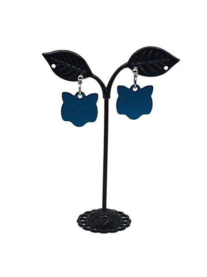 Cat Head Tag Earrings