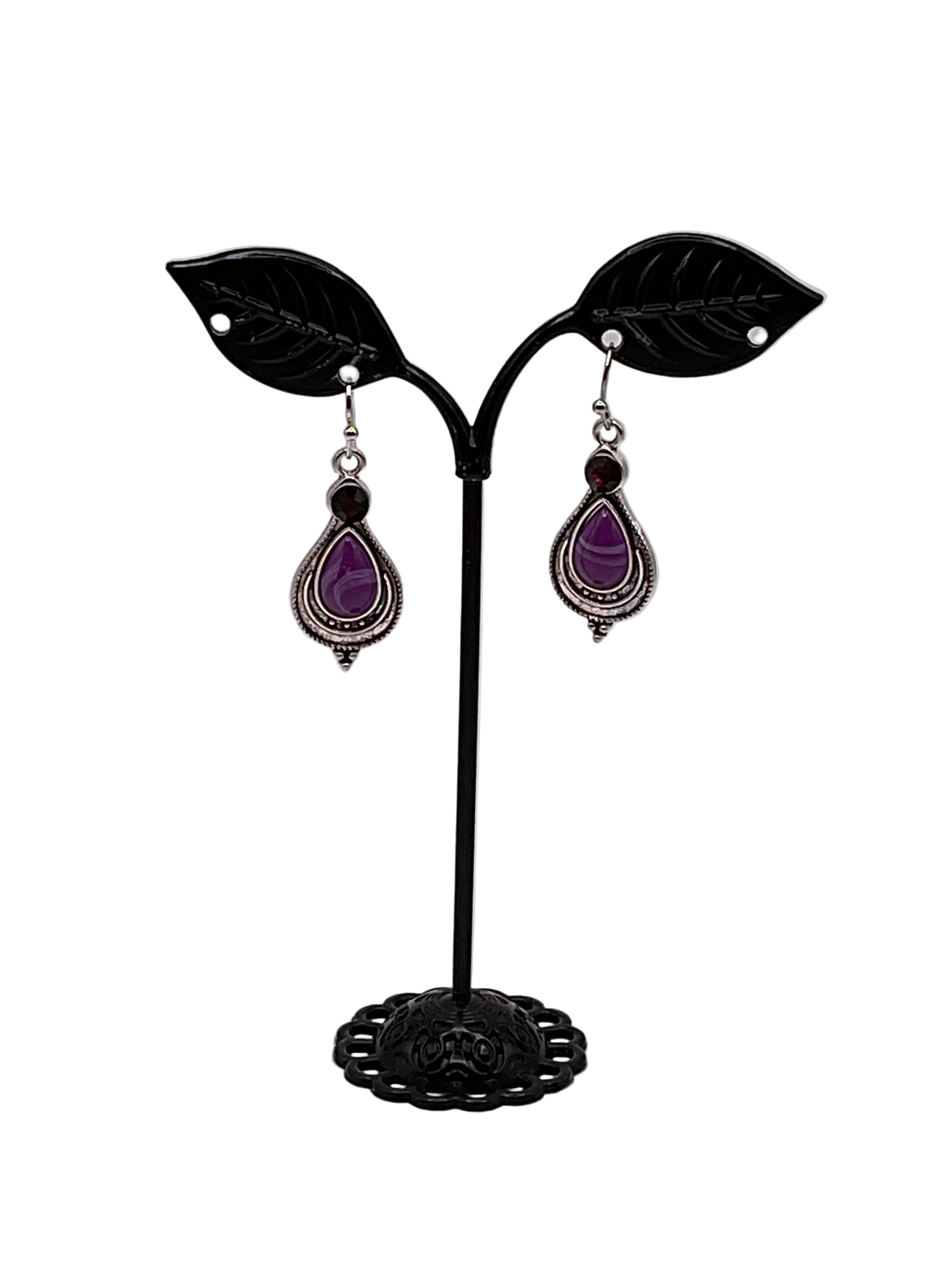 Purple Tear Drop Earrings Main image
