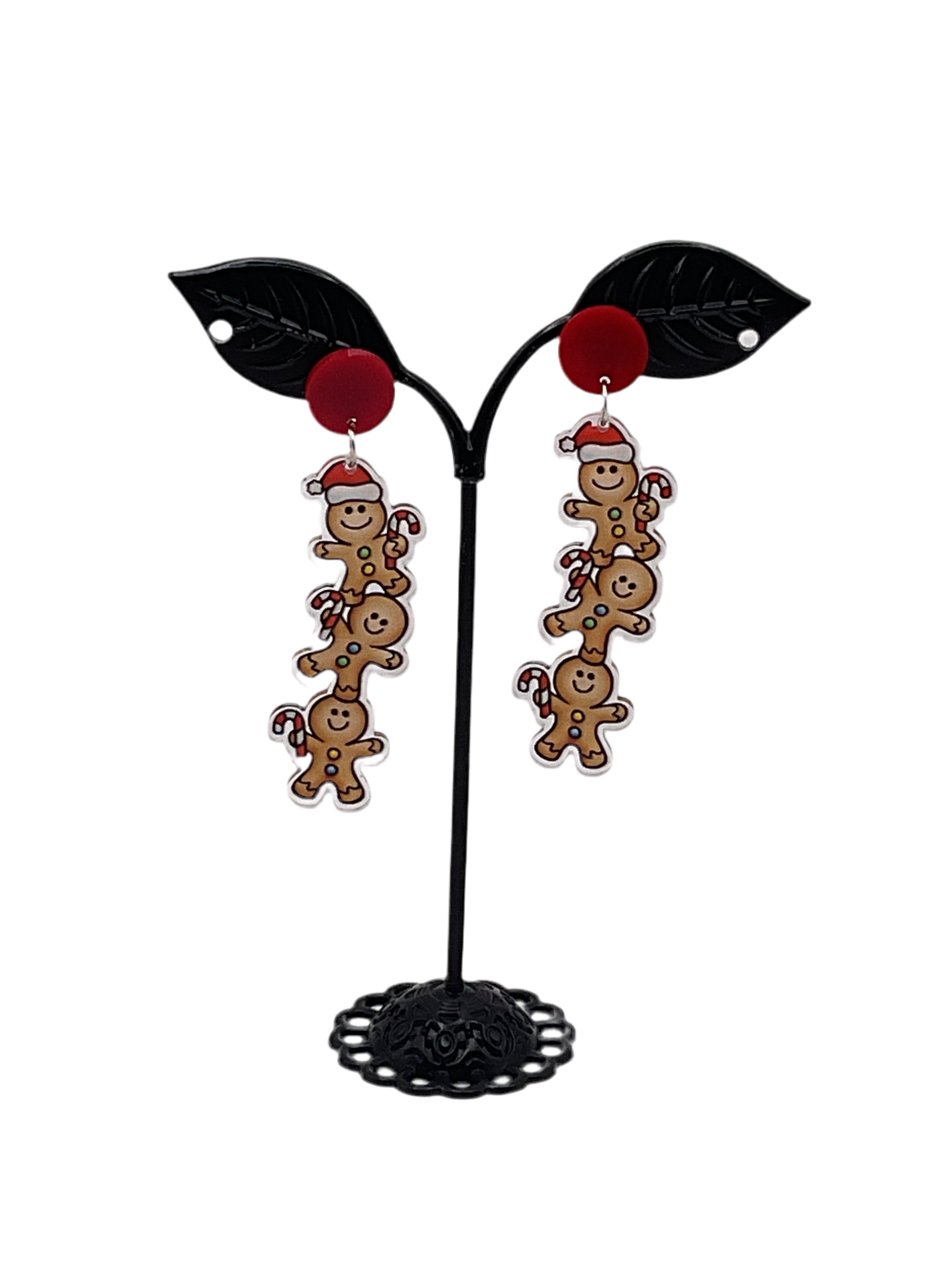 Gingerbread Men Christmas Earrings Main image