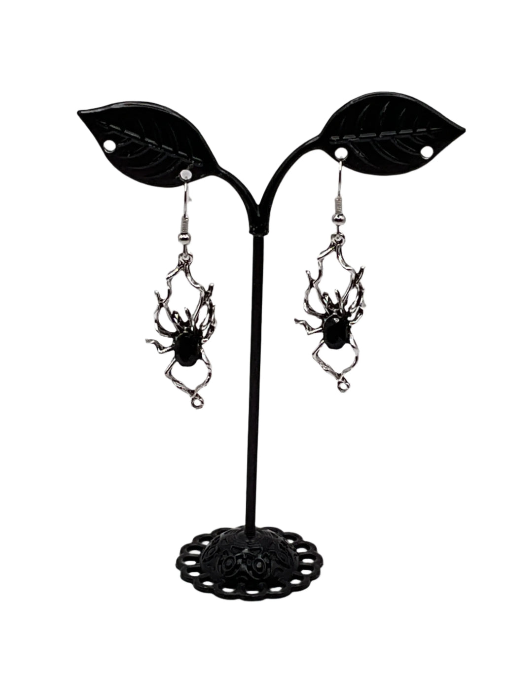 Black Spider Earrings