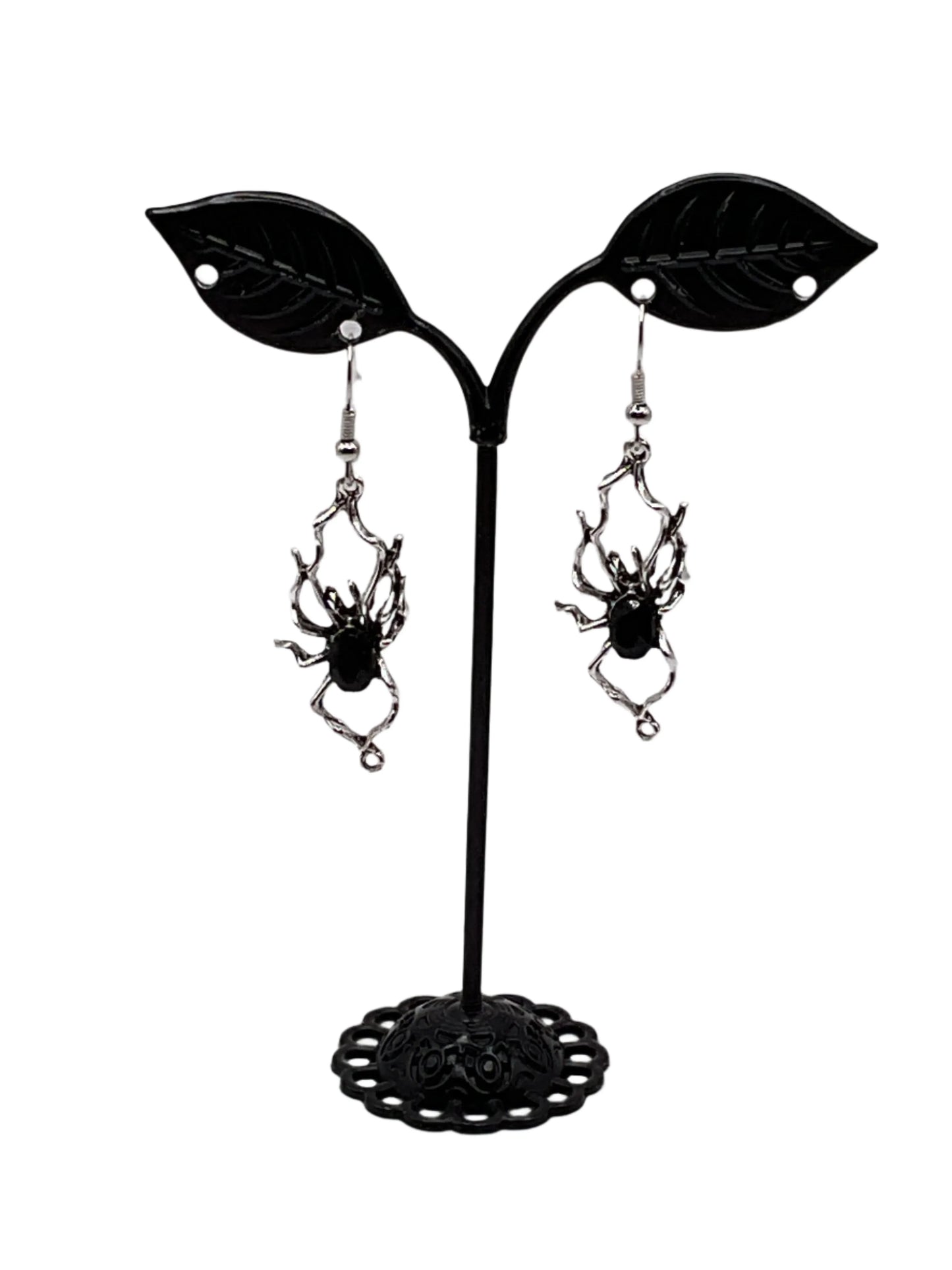 Black Spider Earrings