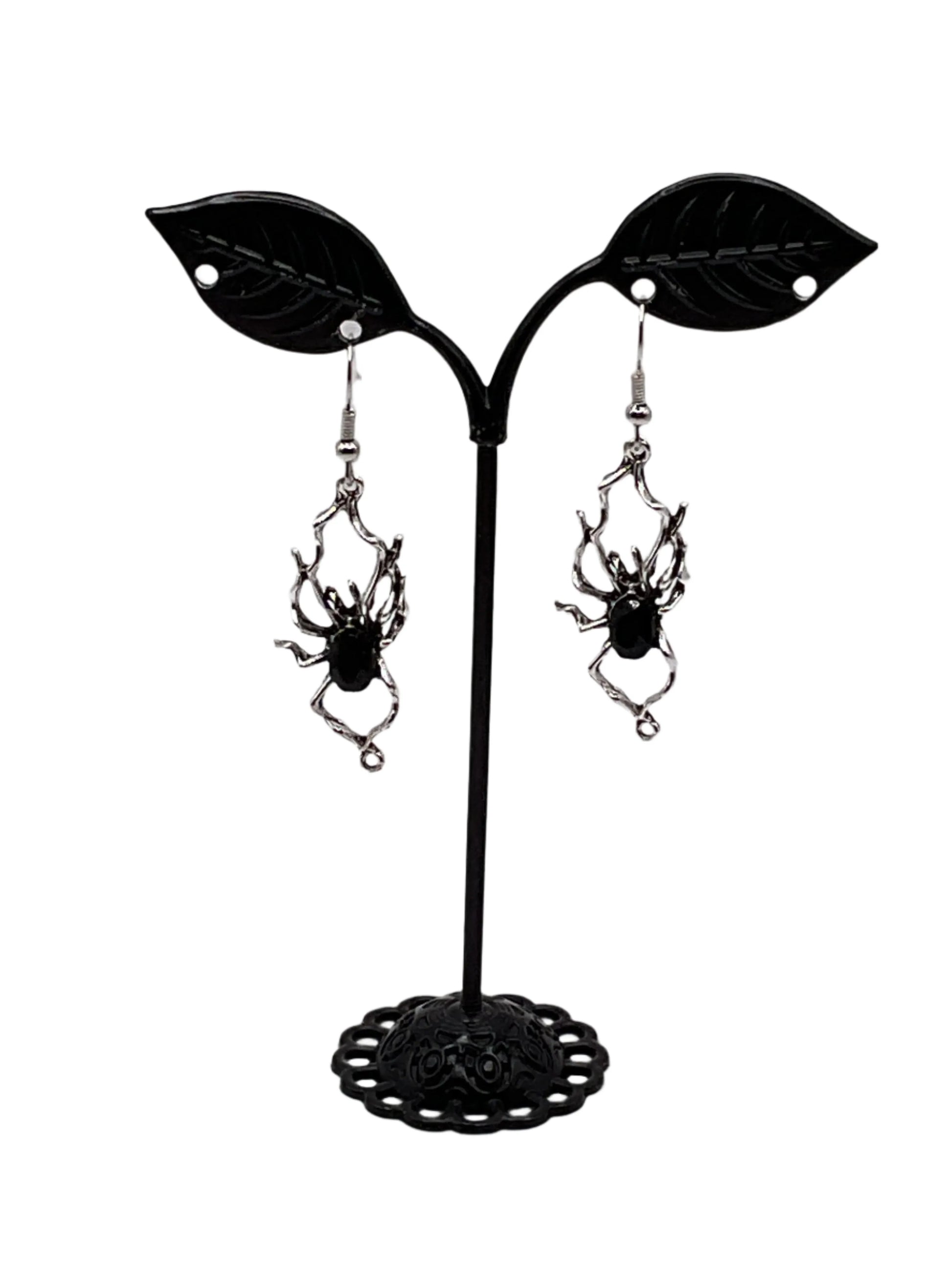Black Spider Earrings