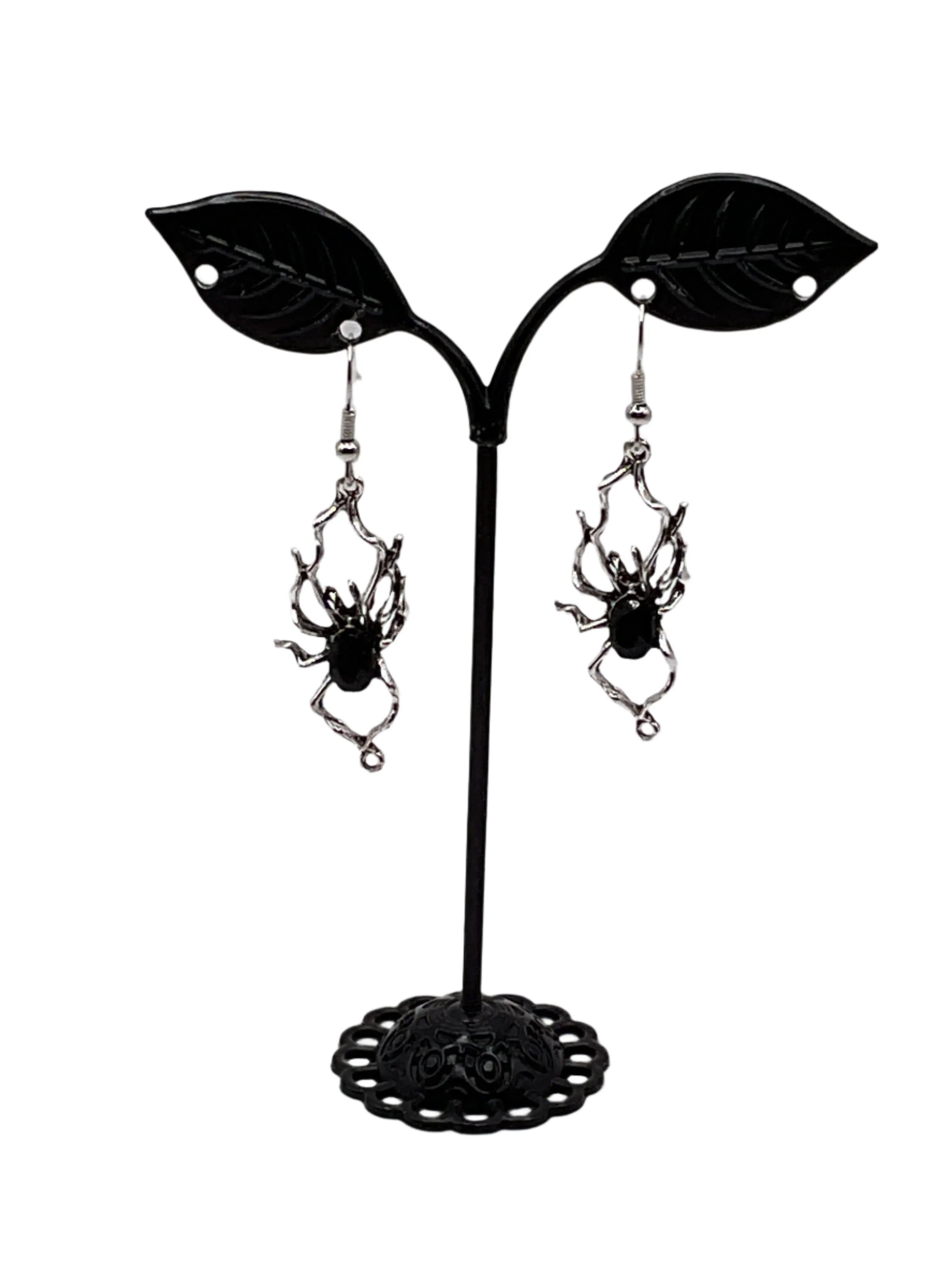 Black Spider Earrings