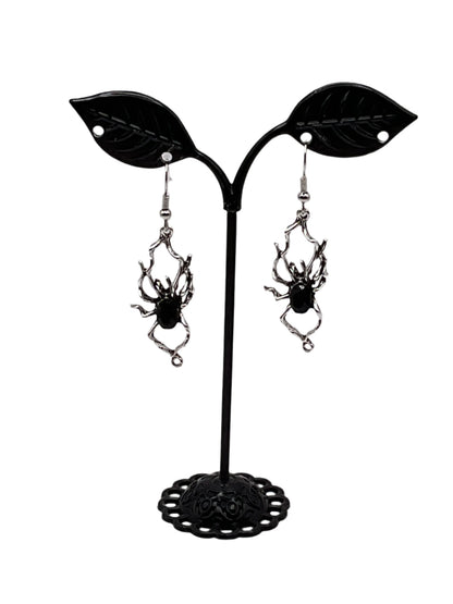 Black Spider Earrings