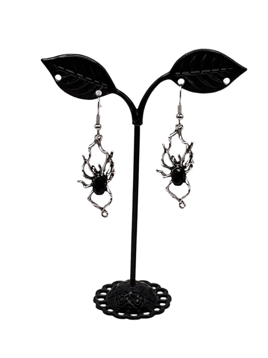 Black Spider Earrings