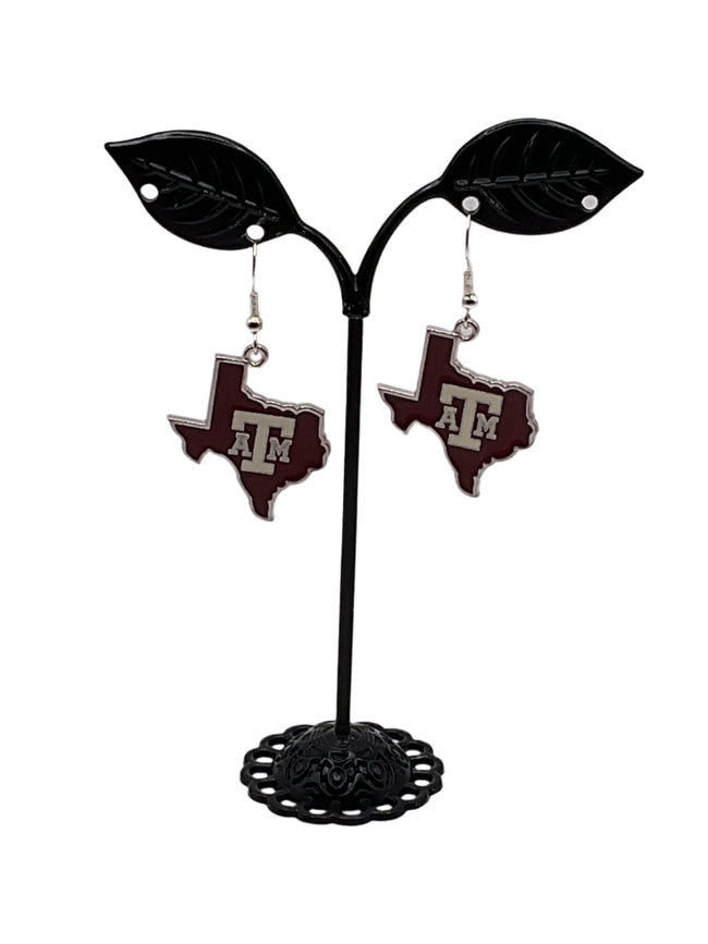 Texas A&M College football earrings Hover Image