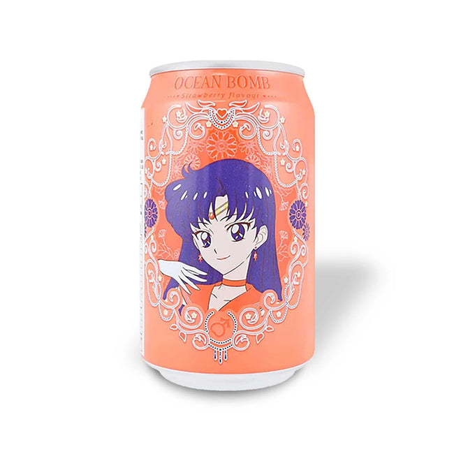 Ocean Bomb Strawberry Flavor Sparkling Water Sailor Moon Sailor Mars (1 Can) - Collectors World Toys Hover Image