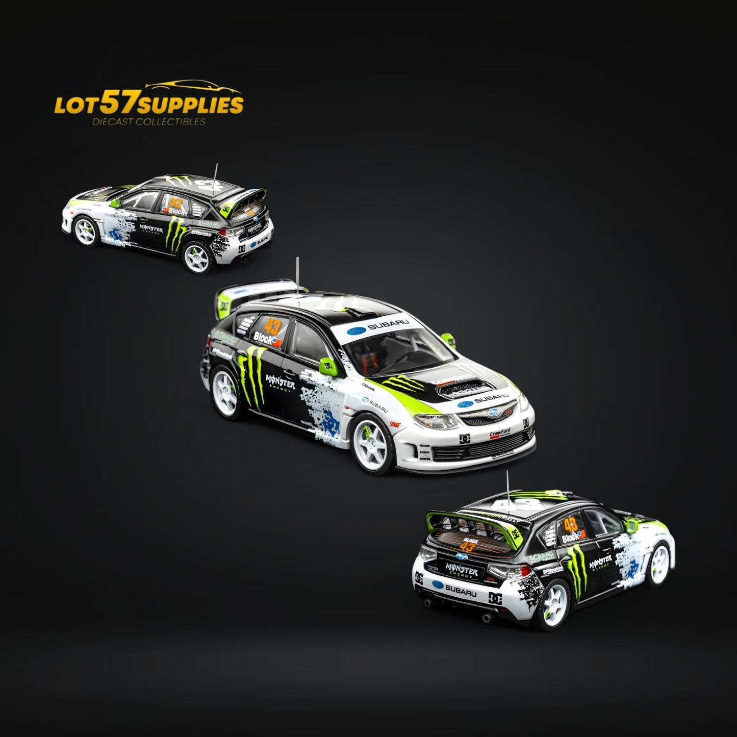 DCM & Mini Station 2008 Subaru Impreza WRX STI Rally Block43 Monster 1:64