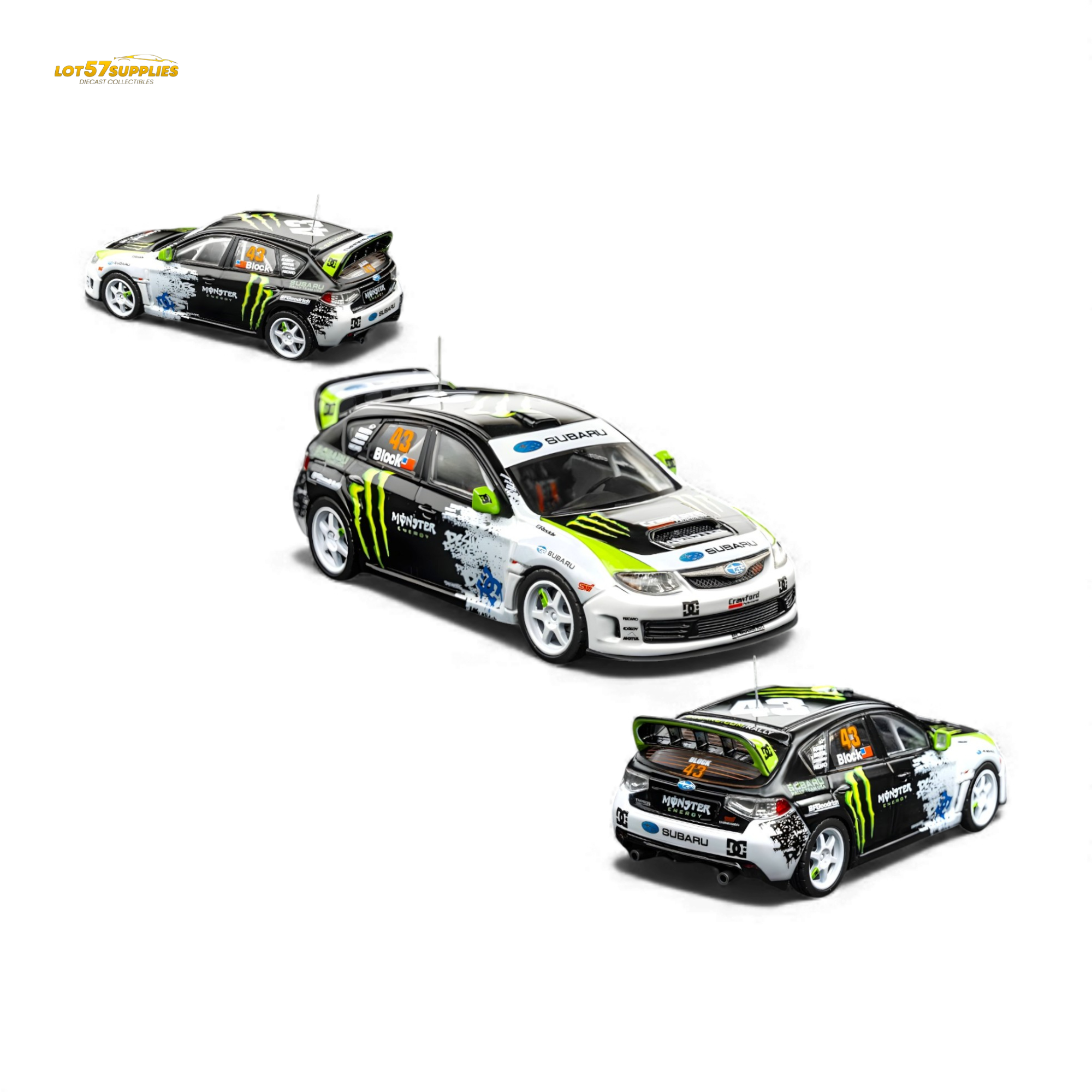 DCM & Mini Station 2008 Subaru Impreza WRX STI Rally Block43 Monster 1:64