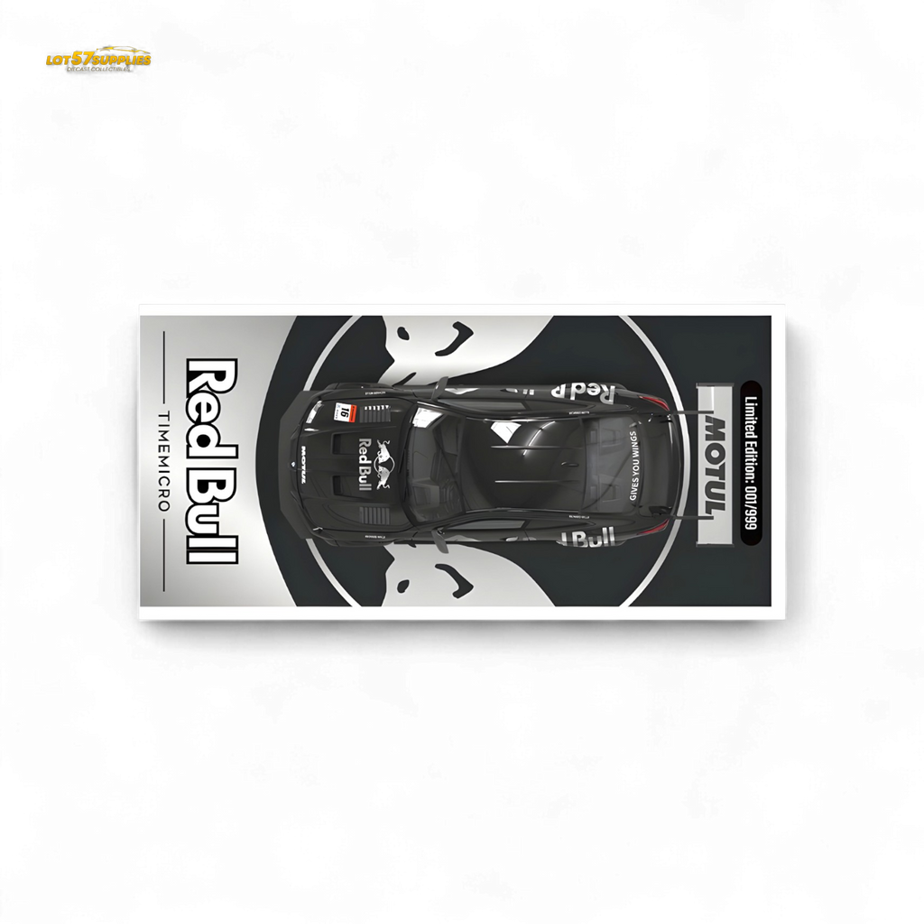 TimeMicro BMW M4 Modified Widebody Silver R e d B u l l - Figure Version 1:64 - Collectors World Toys