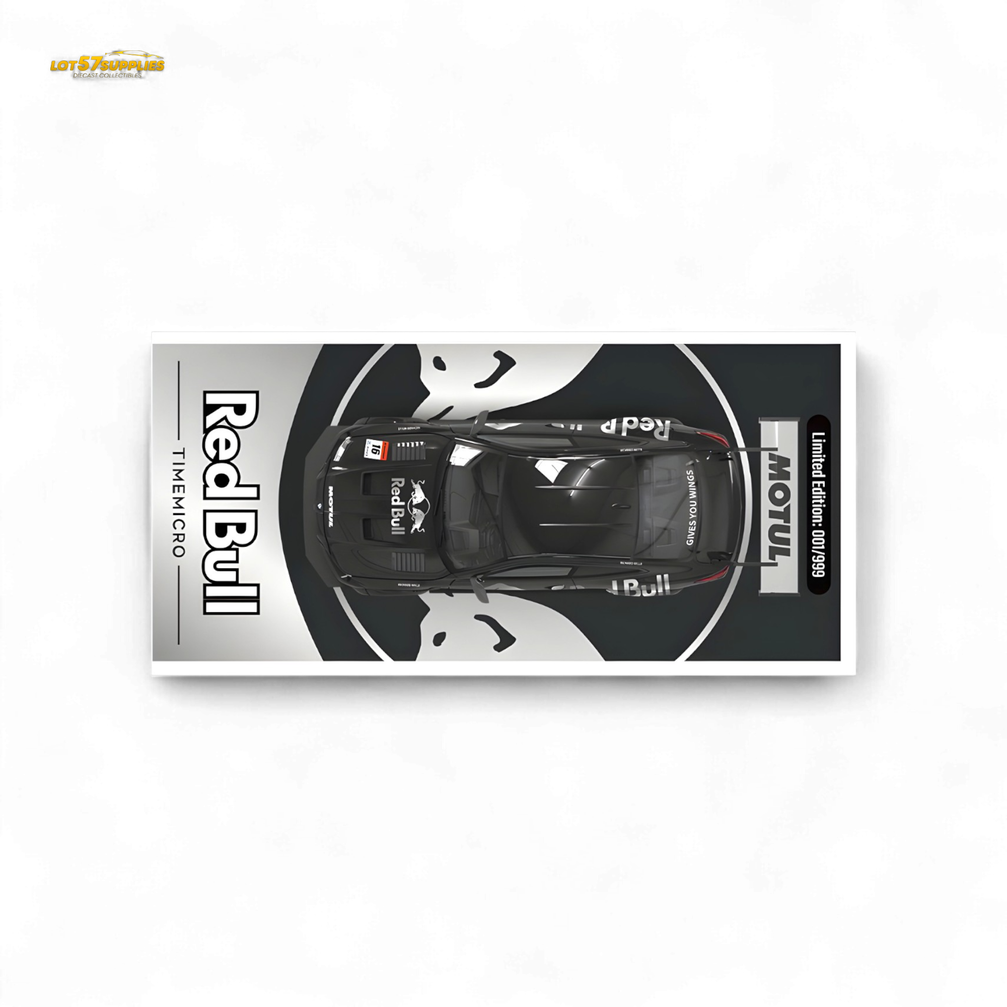 TimeMicro BMW M4 Modified Widebody Silver R e d B u l l - Figure Version 1:64 - Collectors World Toys