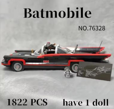 Classic Batmobile Building Block Set (1822 Pieces) 76328
