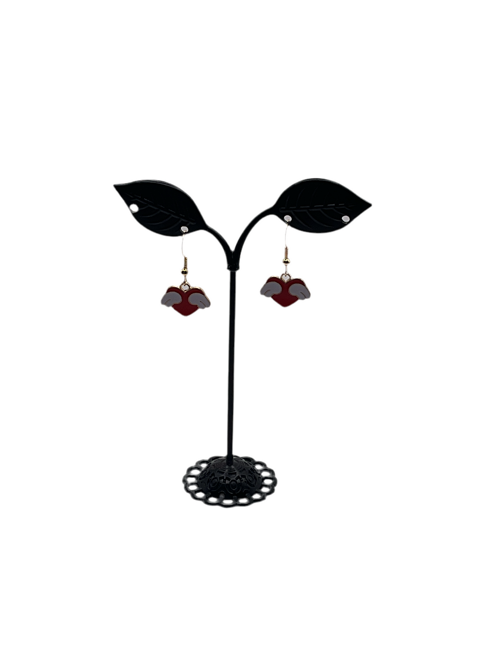 Heart with wings earrings