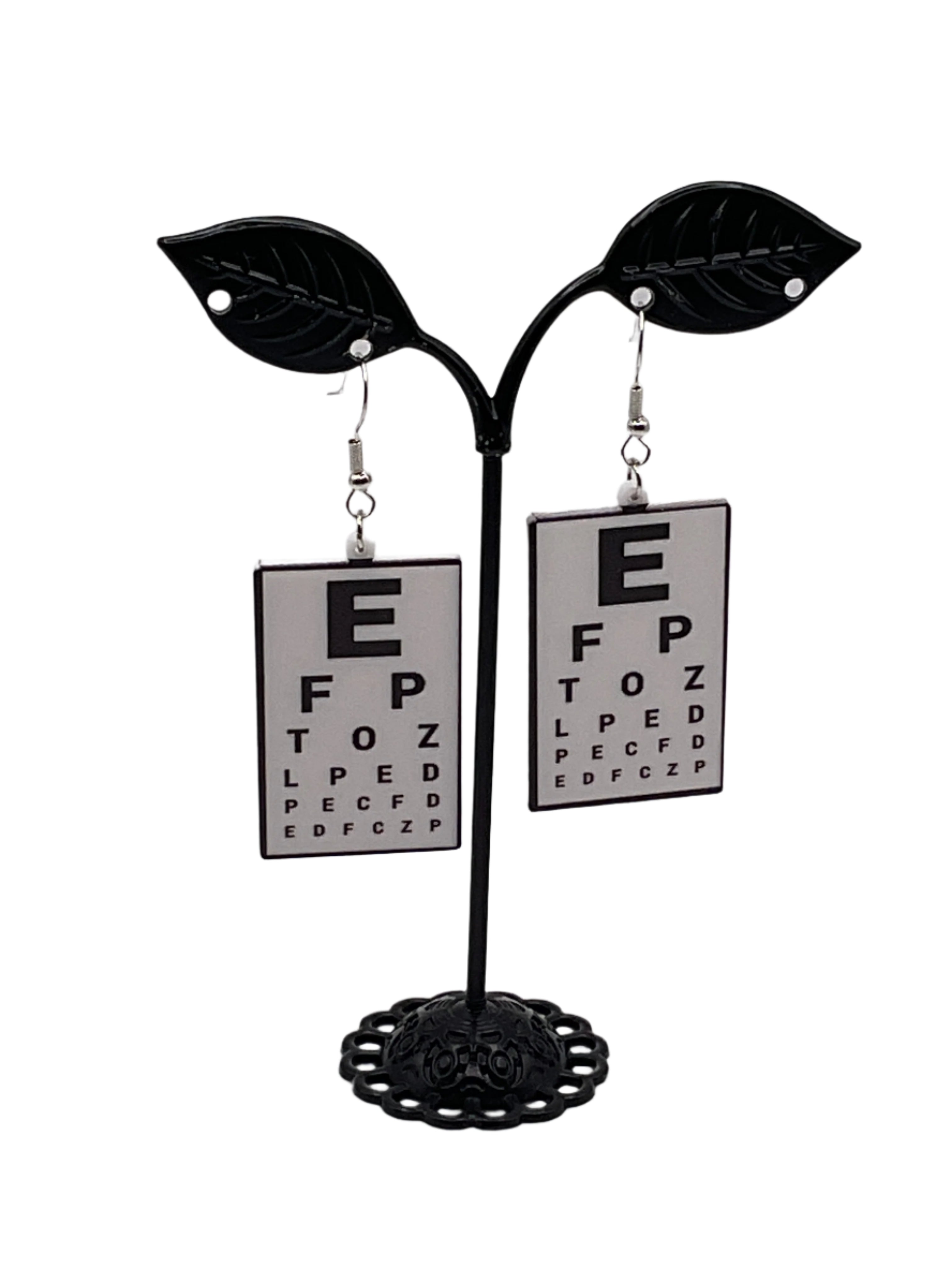 Eye chart earrings