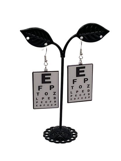 Eye chart earrings