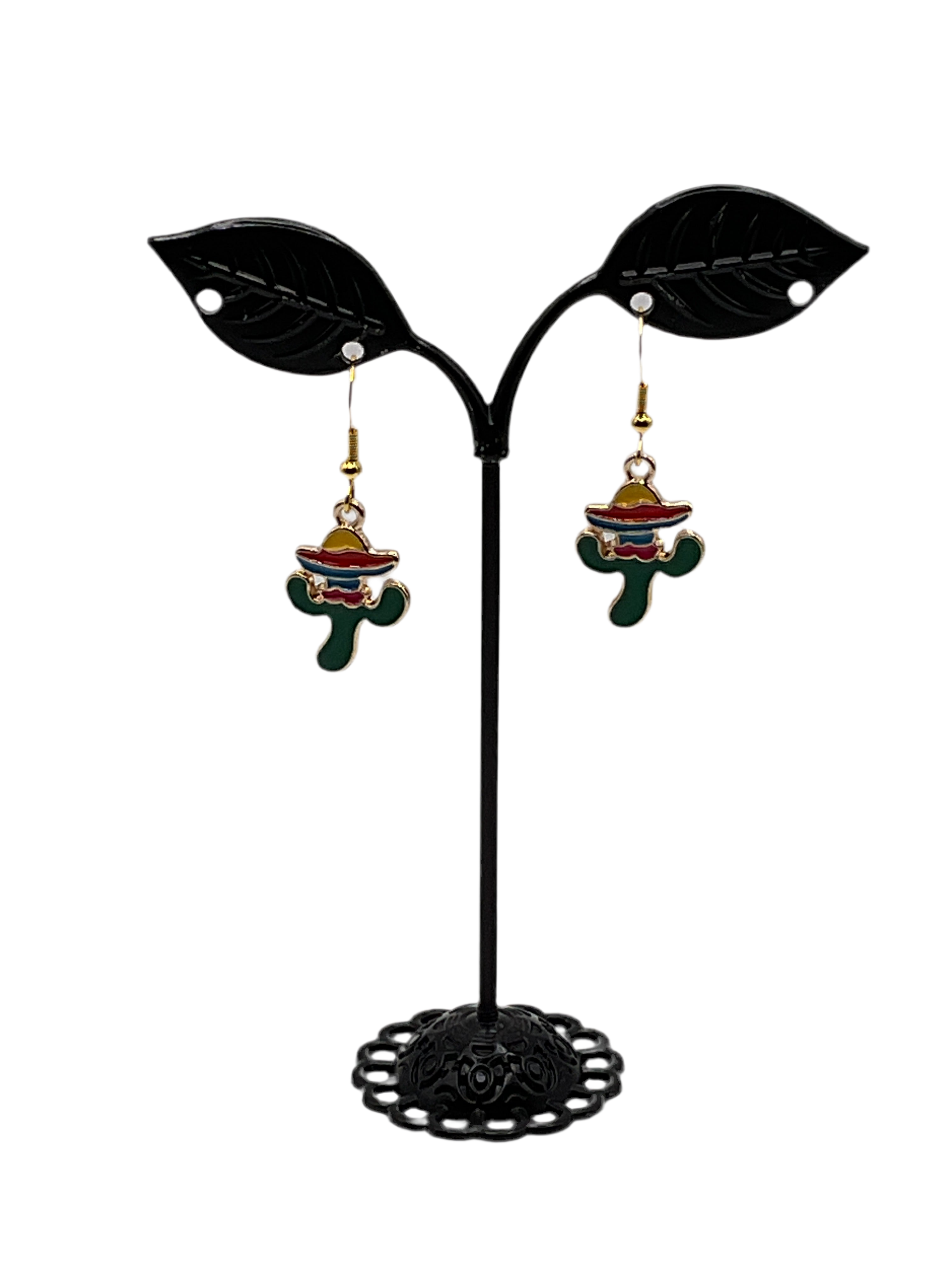 Cactus Wearing a Sombrero Earrings
