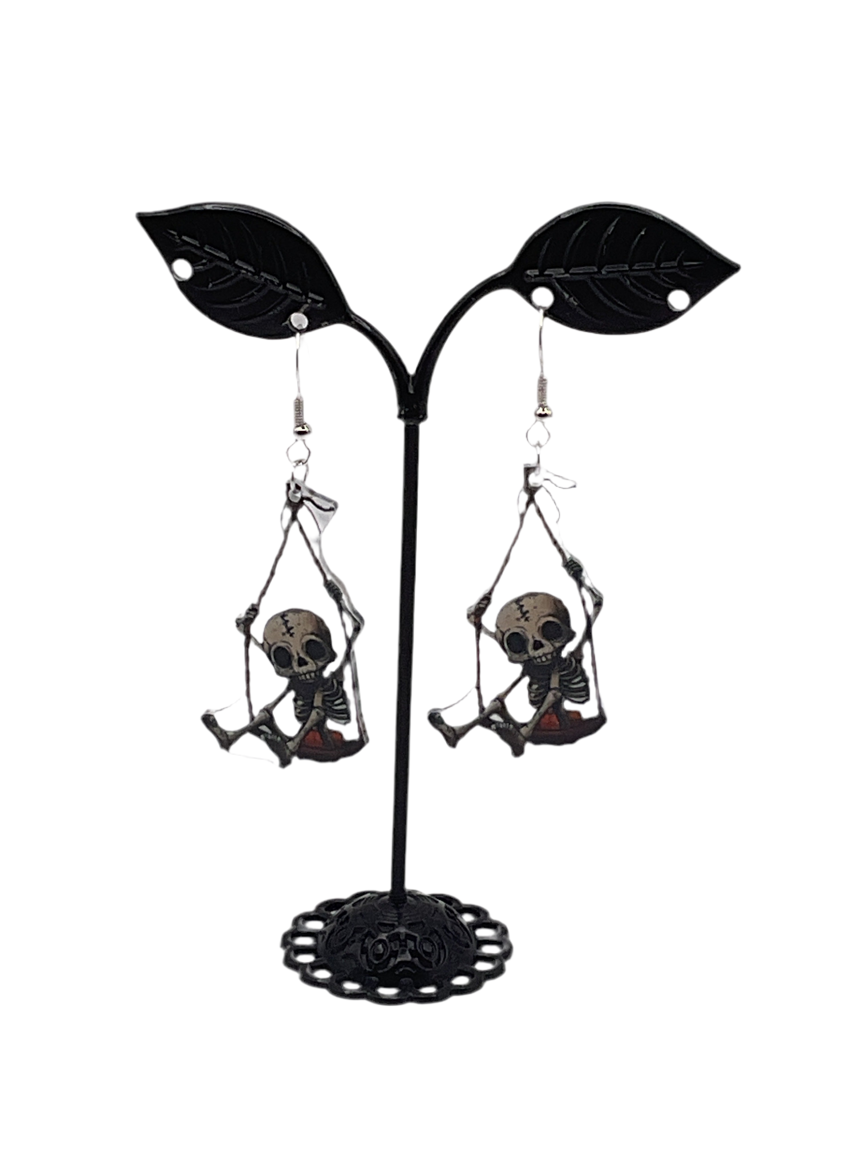 Skelton in a swing earrings Main image