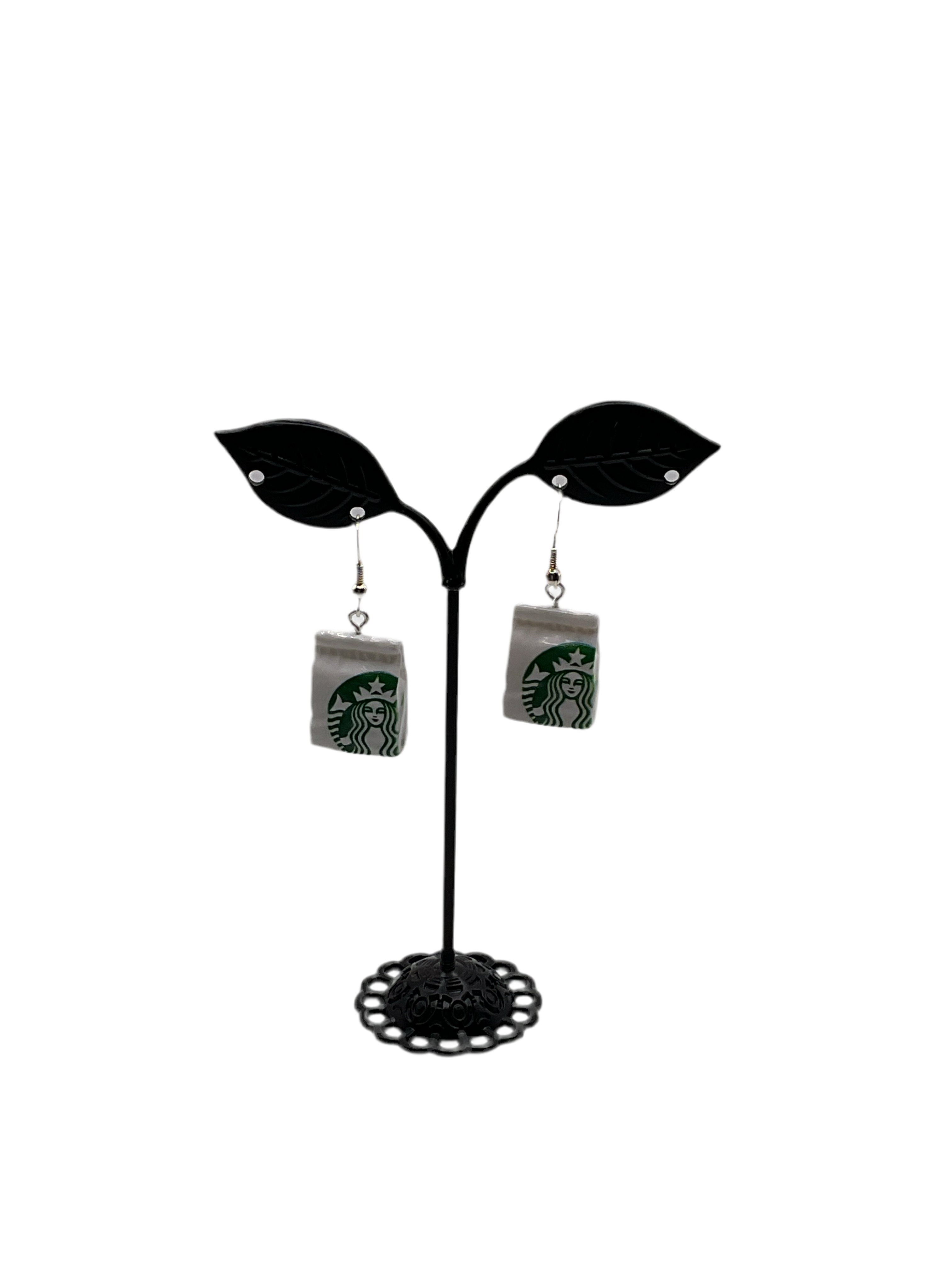 Starbuck's Coffee Bag Earrings